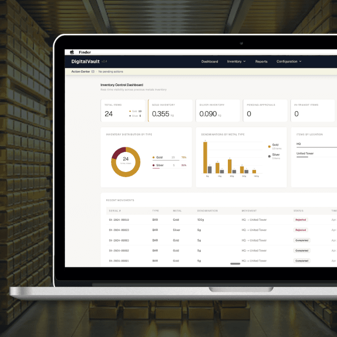 DigitalVault - Intelligent precious metals management for financial institutions